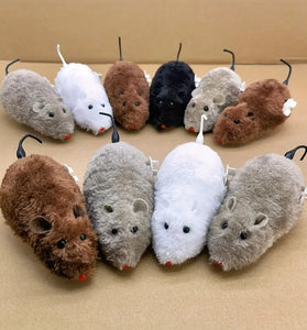 1/5pcs Fun and Interactive Plush Wind-Up Mouse Toy for Cats Dogs and Kids Mechanical Moving Animal Toy for Playtime and Pranks