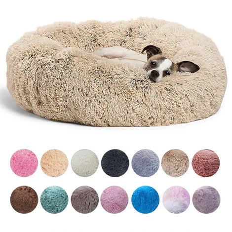 Round Plush Pet Bed for Cats & Dogs