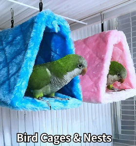 Pet Bird Parrot Cages Warm Hammock Hut Tent Fashion Bed Hanging Cave for Sleeping and Hatching Cage Decoration