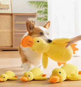 Yellow Duck Plush Squeaky Dog Toy