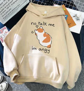 Angry Cat Print Women’s Hoodie