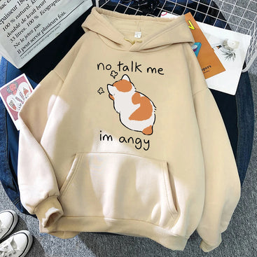 Angry Cat Print Women’s Hoodie