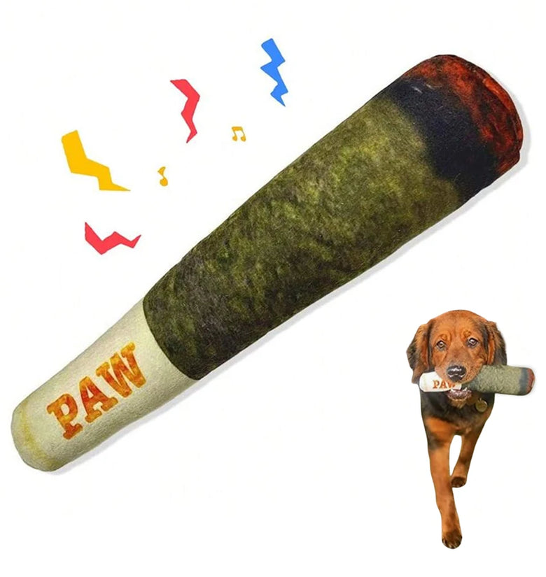 Cigar Plush Squeaky Dog Toy