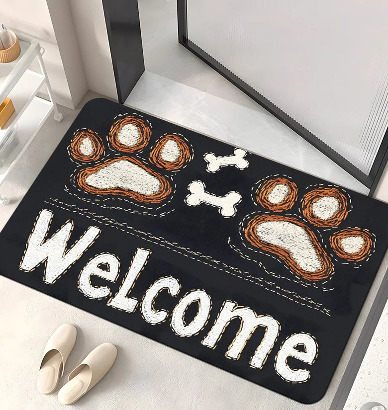 Dog Paw Welcome Doormat