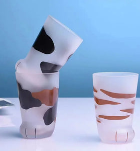 Cartoon Cat Paw Glass Mug