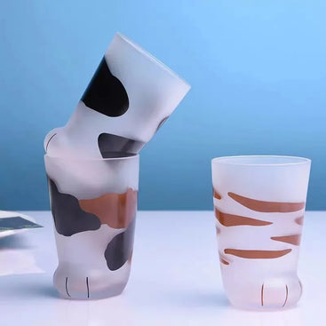 Cartoon Cat Paw Glass Mug