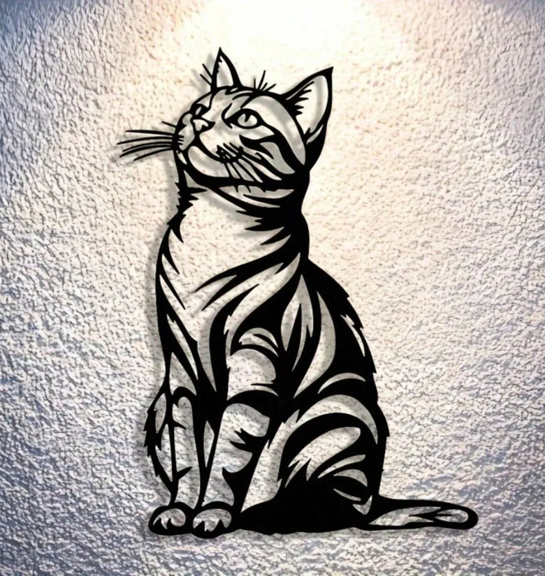 Cat Silhouette Metal Wall Art