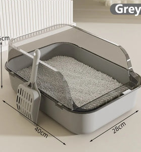 Semi-Enclosed Cat Litter Tray