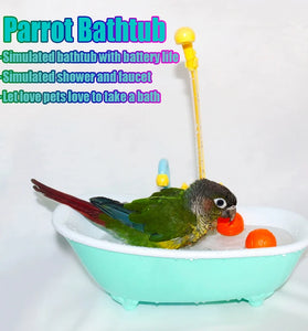 Parrot Automatic IntelligentBath Bird Shower Bathtub Blue AccessoriesHousehold Plastic parakeet supplies Accessory Bird Cage