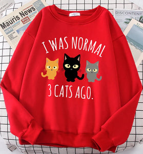I Was Normal 3 Cats Ago Women’s Sweatshirt