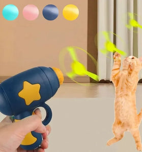 Funny Cat Toy Interactive Launch Pet Training Toy For Kitten Mini Flying Disc Shooting Gun Chasing Games Cat Toys Pet Supplies