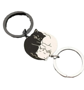 2-Piece Black Cat Couple Keychain Set