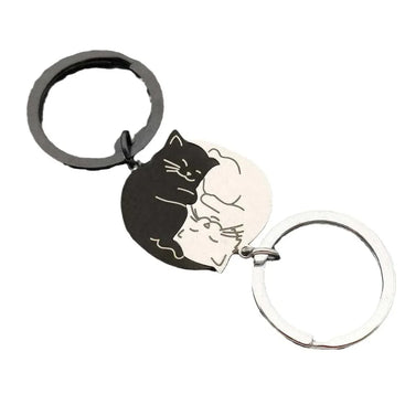 2-Piece Black Cat Couple Keychain Set