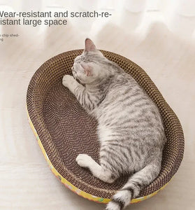 Cat Scratching Board Protect Furniture Grinding Claw Toys Oval Corrugated Paper Wear-resistant Cat Nest Cat Accessories