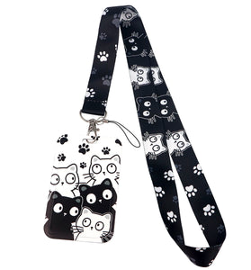 Kawaii Cat Lanyard with Card Holder